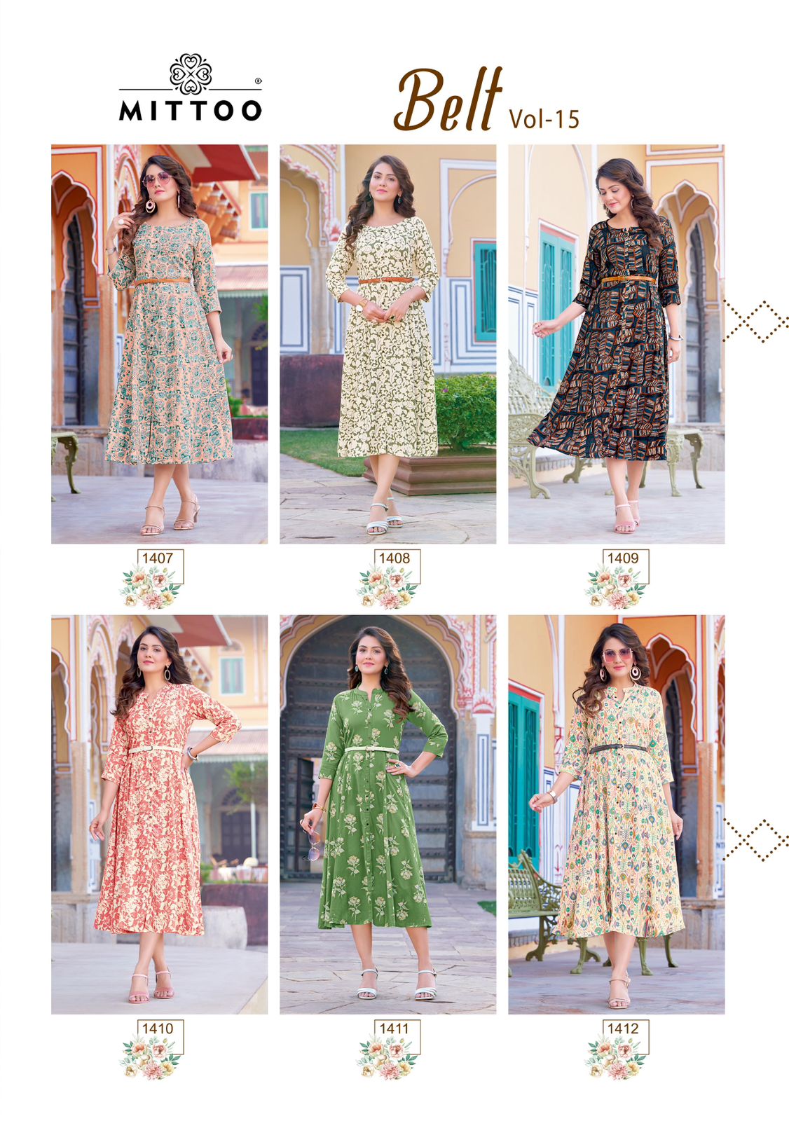 Belt Vol 15 By Mittoo Rayon Printed Party Wear Kurtis Wholesale Shop In Surat